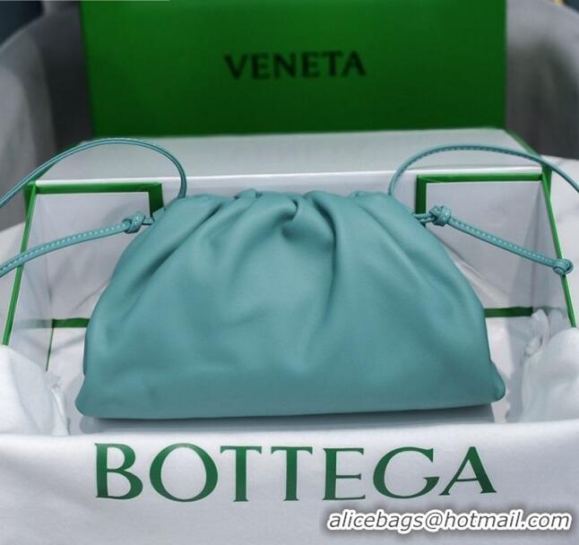 Best Price Bottega Veneta The Mini Pouch Soft Clutch Bag in Calfskin BV0910 Light Blue 2020