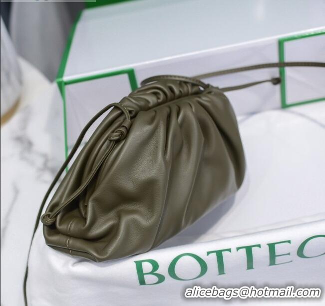 Popular Style Bottega Veneta The Mini Pouch Soft Clutch Bag in Calfskin BV0910 Dark Green 2020