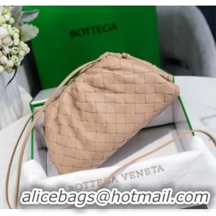 Low Price Bottega Veneta The Mini Pouch Clutch Bag in Large-Woven Lambskin BV0919 Nude Pink 2020