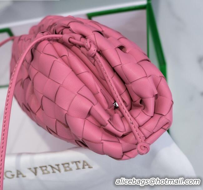 Top Design Bottega Veneta The Mini Pouch Clutch Bag in Large-Woven Lambskin BV0919 Light Pink 2020