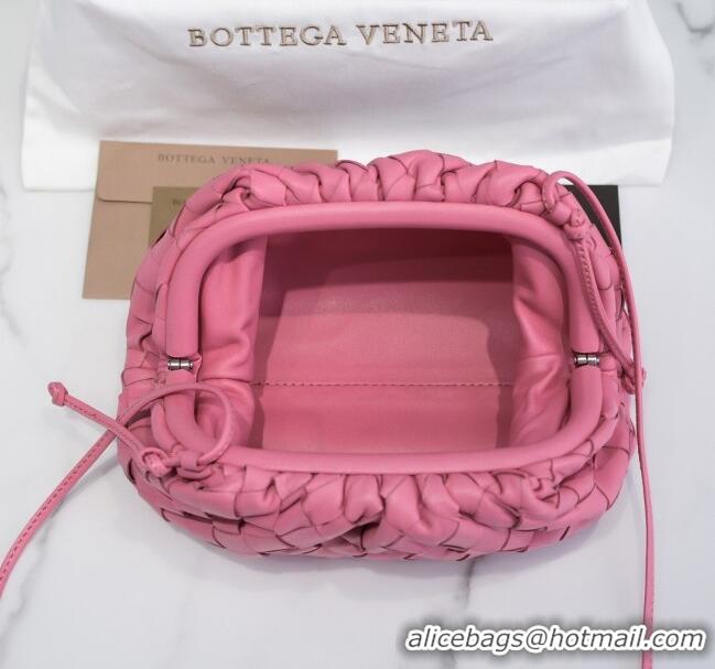 Top Design Bottega Veneta The Mini Pouch Clutch Bag in Large-Woven Lambskin BV0919 Light Pink 2020