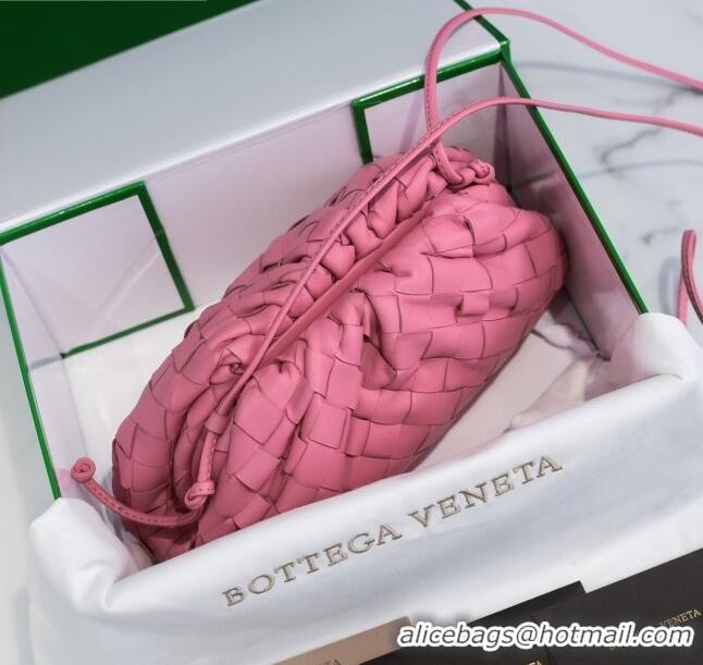 Top Design Bottega Veneta The Mini Pouch Clutch Bag in Large-Woven Lambskin BV0919 Light Pink 2020