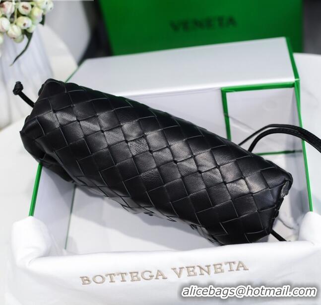 Purchase Bottega Veneta The Mini Pouch Clutch Bag in Large-Woven Lambskin BV0919 Black 2020