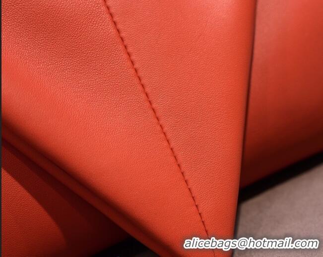 New Design Bottega Veneta BV Trine Lambskin Clutch BV1517 Orange 2020