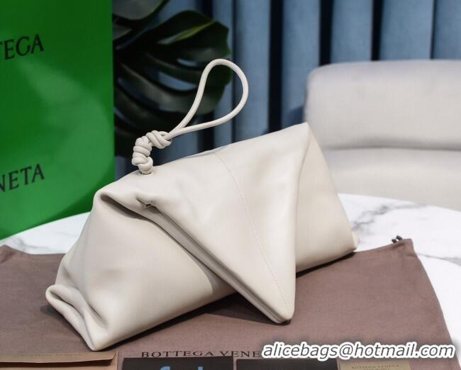 Buy Cheapest Bottega Veneta BV Trine Lambskin Clutch BV1517 White 2020