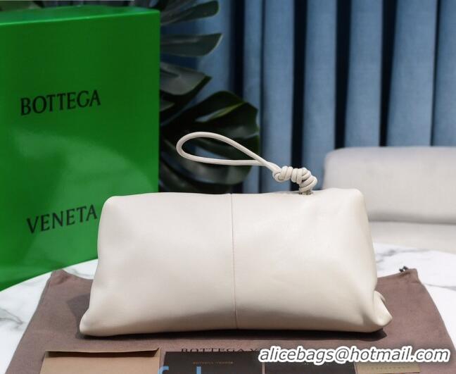 Buy Cheapest Bottega Veneta BV Trine Lambskin Clutch BV1517 White 2020