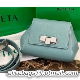 Best Quality Bottega Veneta Mini Belt Bag in Textured Leather BV1715 Blue Seafoam 2020