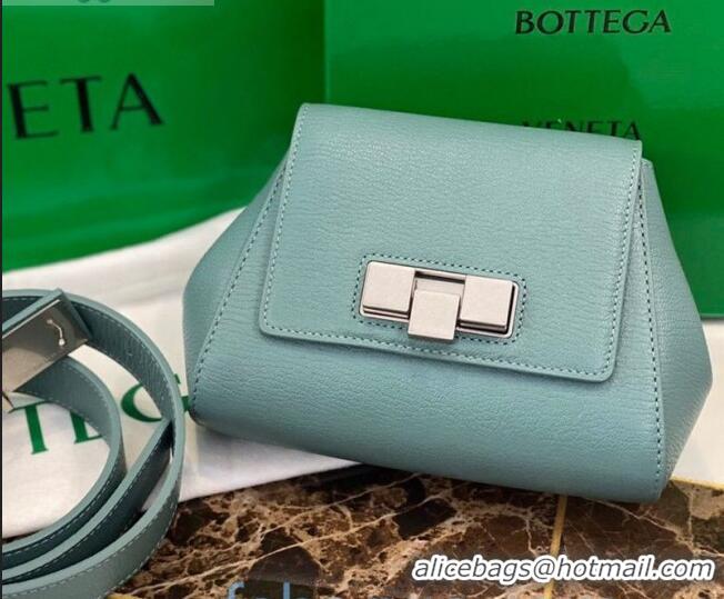 Best Quality Bottega Veneta Mini Belt Bag in Textured Leather BV1715 Blue Seafoam 2020