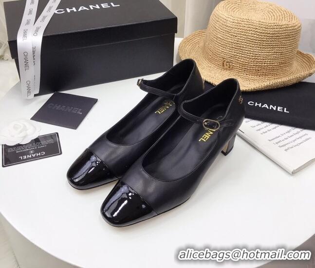 Best Quality Chanel Lambskin Mary Janes Pumps 5cm 122109 Black