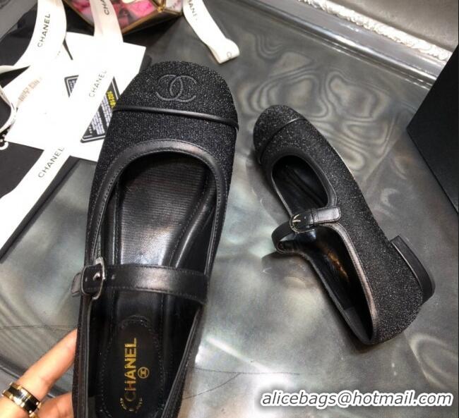 Top Quality Chanel Shiny Mary Janes Flats G36482 Black