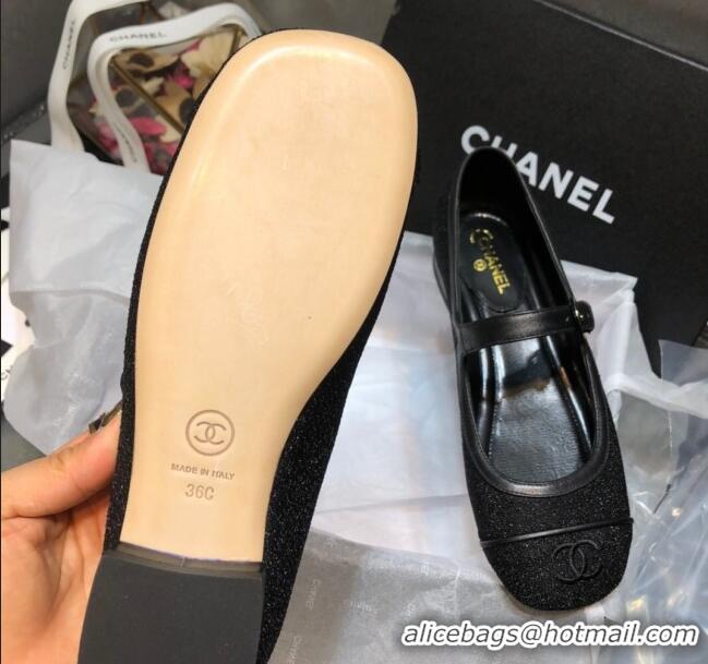 Top Quality Chanel Shiny Mary Janes Flats G36482 Black