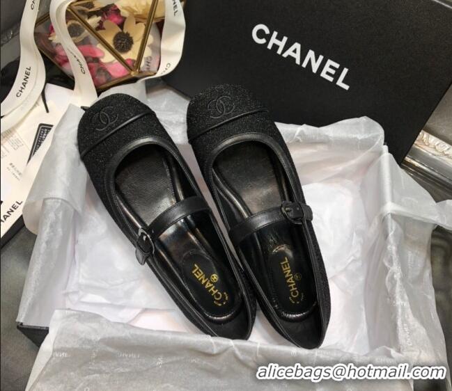 Top Quality Chanel Shiny Mary Janes Flats G36482 Black