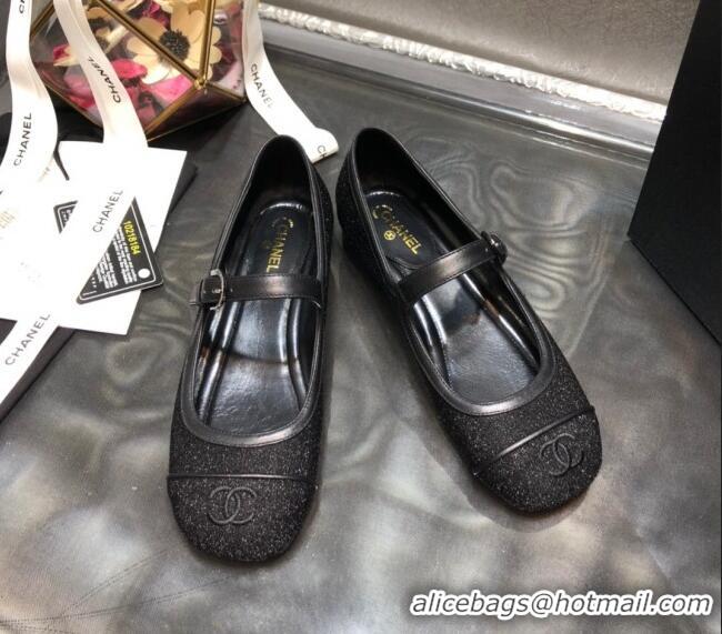 Top Quality Chanel Shiny Mary Janes Flats G36482 Black