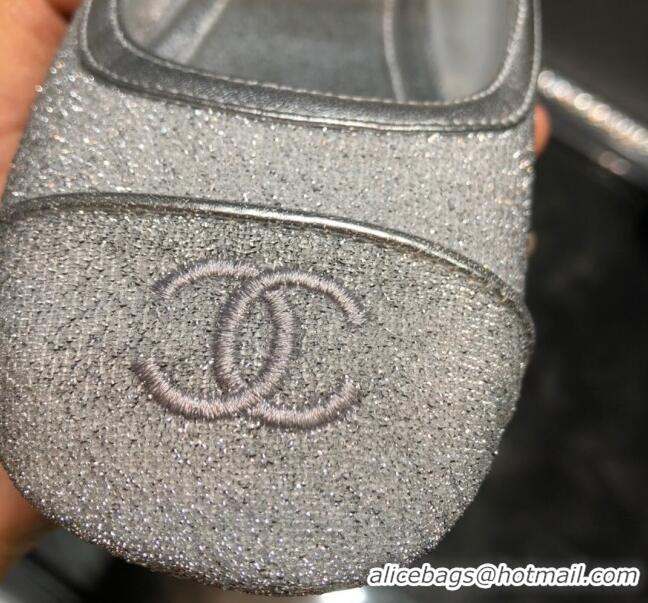 Best Luxury Chanel Shiny Mary Janes Flats G36482 Silver