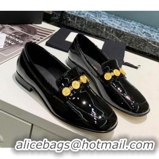 New Design Chanel Patent Calfskin Loafers with Coin Purse G37044 Black