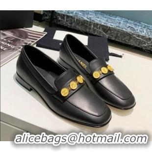 Good Product Chanel Lambskin Loafers with Coin Purse G37044 Black