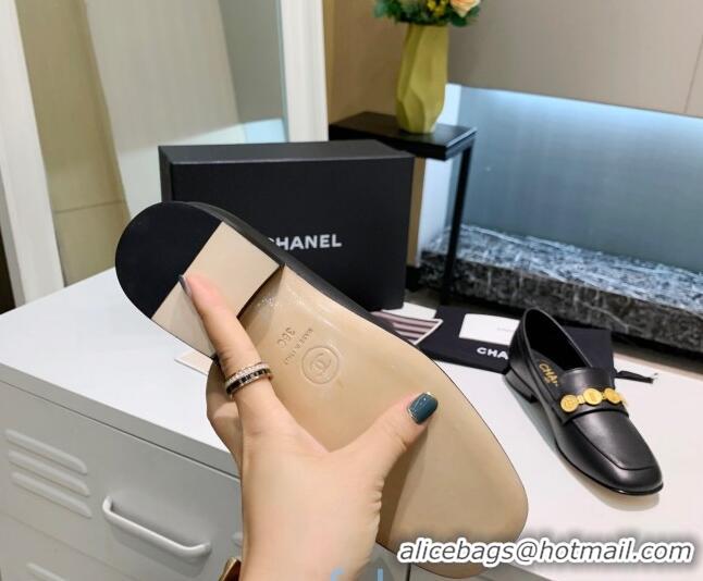 Good Product Chanel Lambskin Loafers with Coin Purse G37044 Black