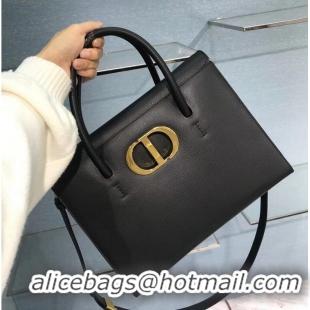 Famous Brand DIOR LARGE ST HONORE TOTE Grained Calfskin M9306UBAE black