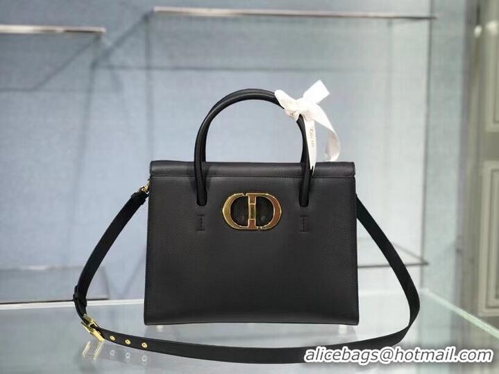 Famous Brand DIOR LARGE ST HONORE TOTE Grained Calfskin M9306UBAE black