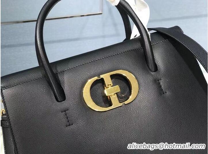 Famous Brand DIOR LARGE ST HONORE TOTE Grained Calfskin M9306UBAE black