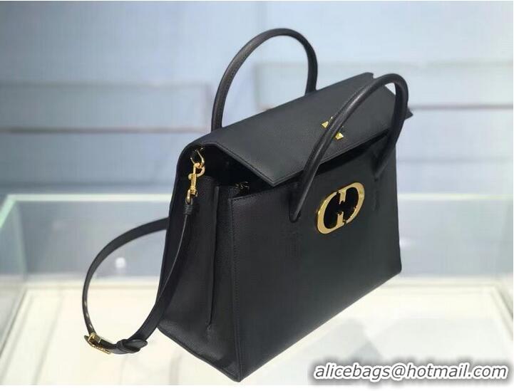 Famous Brand DIOR LARGE ST HONORE TOTE Grained Calfskin M9306UBAE black