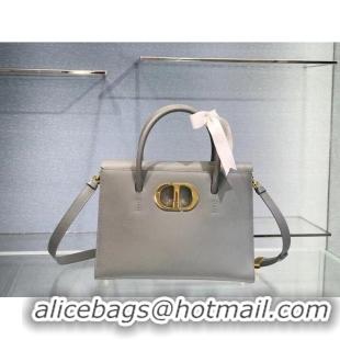 New Style DIOR LARGE ST HONORE TOTE Grained Calfskin M9306UBAE Gray