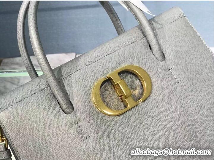 New Style DIOR LARGE ST HONORE TOTE Grained Calfskin M9306UBAE Gray