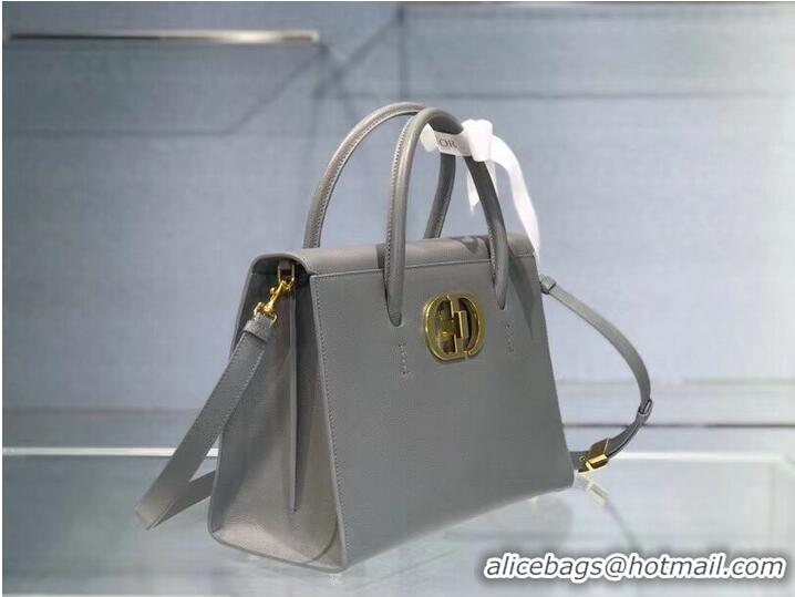 New Style DIOR LARGE ST HONORE TOTE Grained Calfskin M9306UBAE Gray