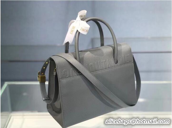 New Style DIOR LARGE ST HONORE TOTE Grained Calfskin M9306UBAE Gray