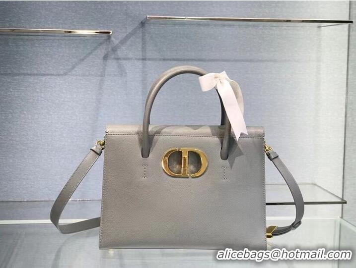 New Style DIOR LARGE ST HONORE TOTE Grained Calfskin M9306UBAE Gray