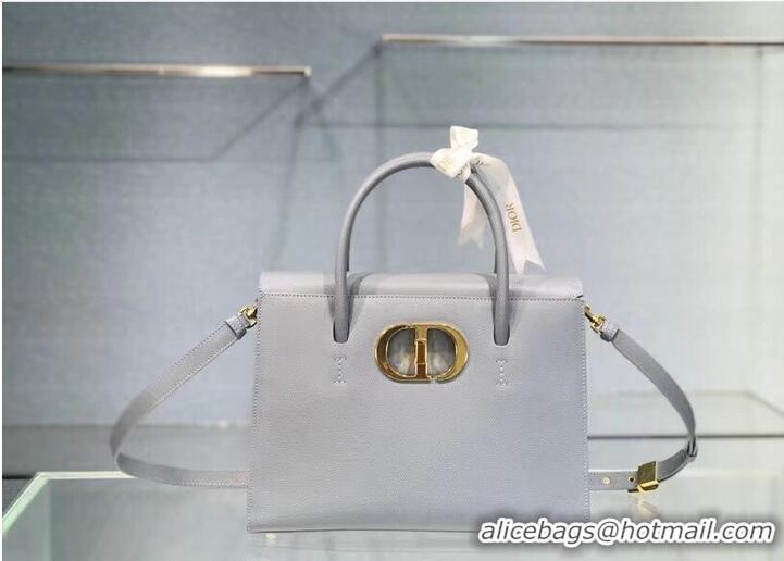 Famous Brand DIOR LARGE ST HONORE TOTE Grained Calfskin M9306UBAE sky blue