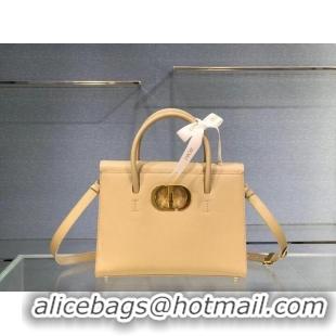 Best Price DIOR LARGE ST HONORE TOTE Grained Calfskin M9306UBAE apricot