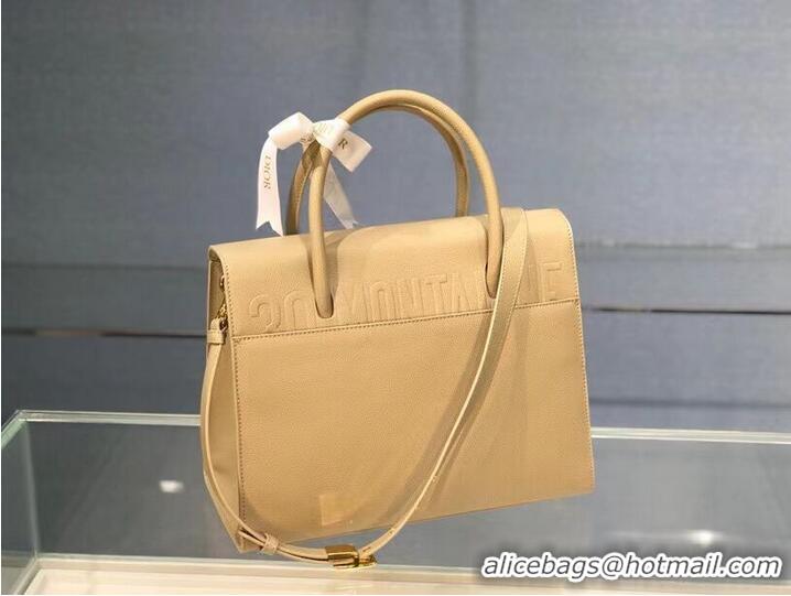 Best Price DIOR LARGE ST HONORE TOTE Grained Calfskin M9306UBAE apricot