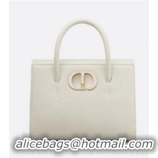 Inexpensive DIOR MEDIUM ST HONORE TOTE Grained Calfskin M9321UMBA white