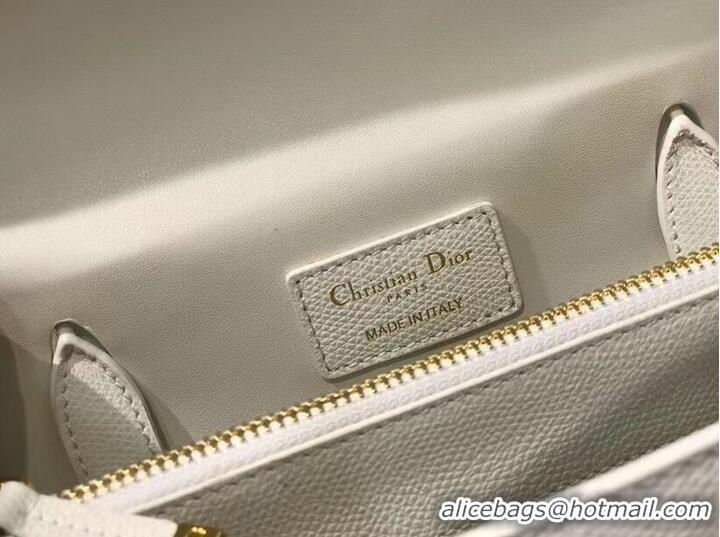 Inexpensive DIOR MEDIUM ST HONORE TOTE Grained Calfskin M9321UMBA white