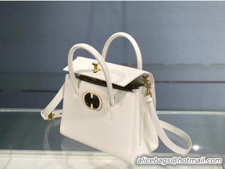 Inexpensive DIOR MEDIUM ST HONORE TOTE Grained Calfskin M9321UMBA white