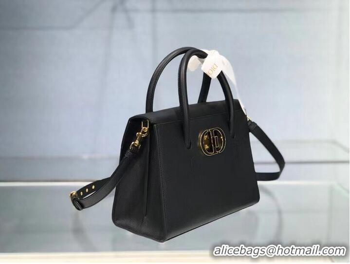 Low Cost DIOR MEDIUM ST HONORE TOTE Grained Calfskin M9321UMBA black