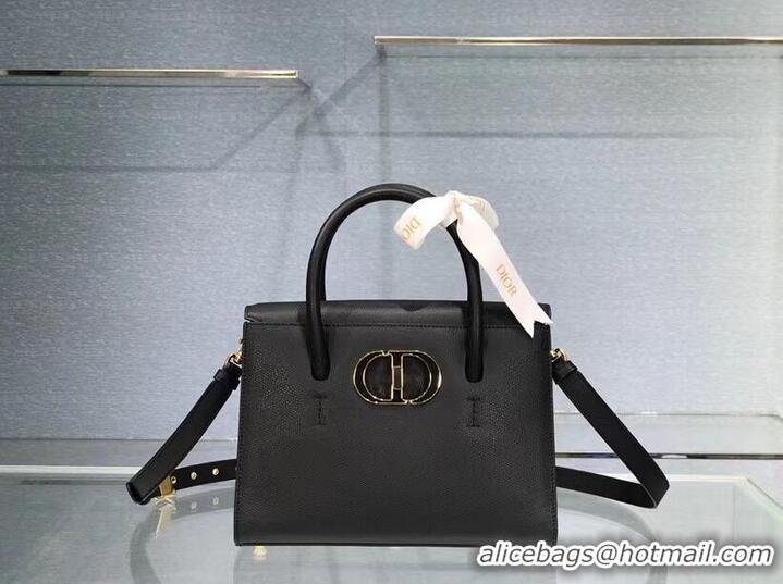 Low Cost DIOR MEDIUM ST HONORE TOTE Grained Calfskin M9321UMBA black