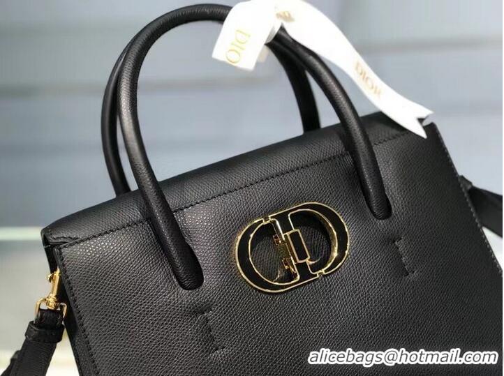 Low Cost DIOR MEDIUM ST HONORE TOTE Grained Calfskin M9321UMBA black