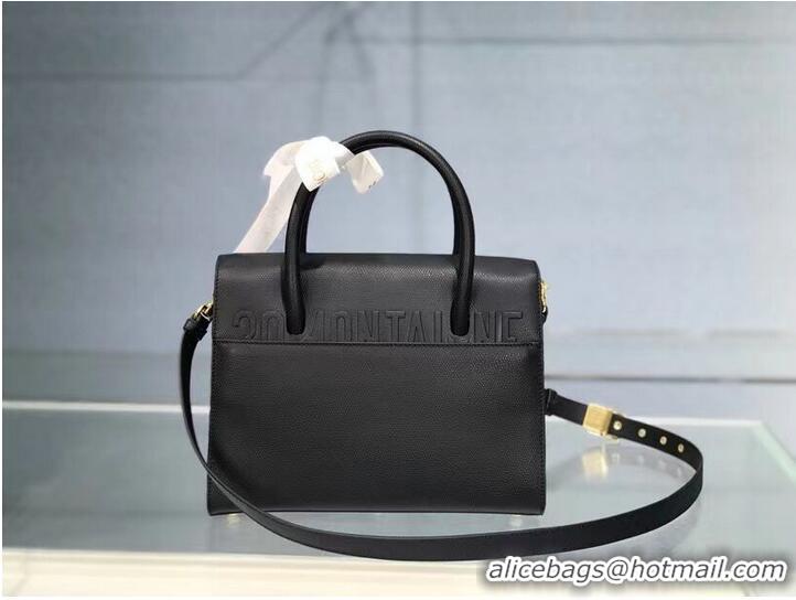 Low Cost DIOR MEDIUM ST HONORE TOTE Grained Calfskin M9321UMBA black