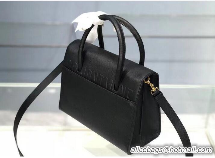 Low Cost DIOR MEDIUM ST HONORE TOTE Grained Calfskin M9321UMBA black