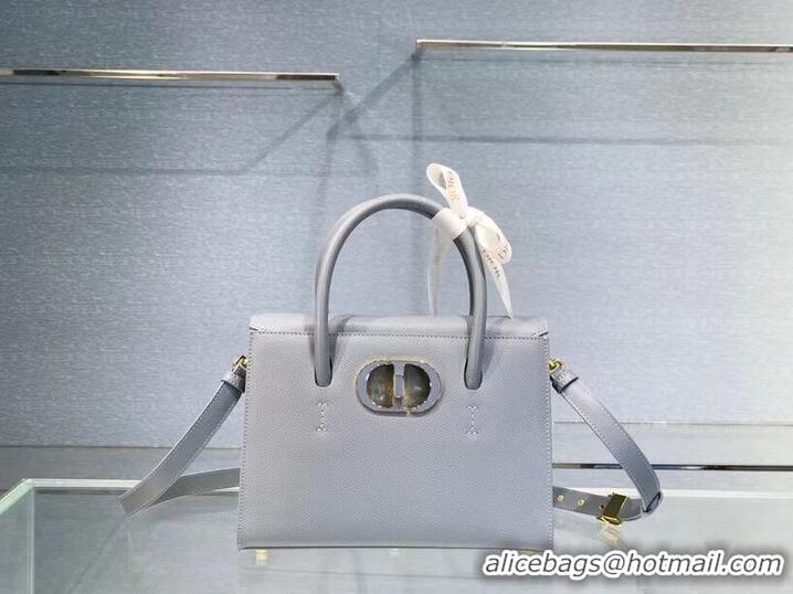 Top Quality DIOR MEDIUM ST HONORE TOTE Grained Calfskin M9321UMBA sky blue