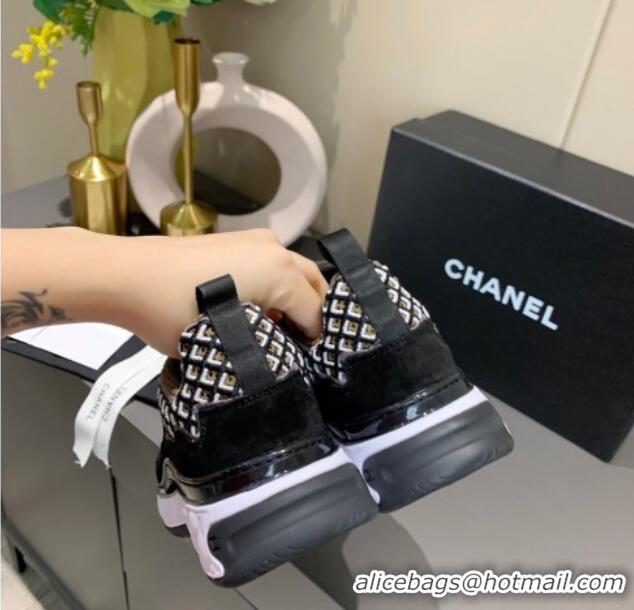 Top Quality Chanel Suede Check Sneakers G37126 Black