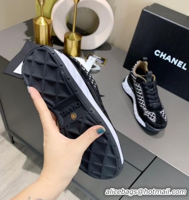 Top Quality Chanel Suede Check Sneakers G37126 Black