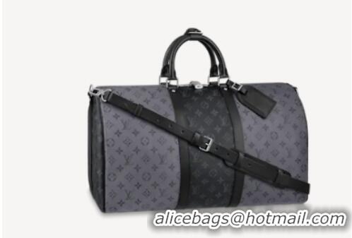 Buy Classic Louis Vuitton Monogram Eclipse Canvas KEEPALL BANDOULIERE 50 M45392 Black