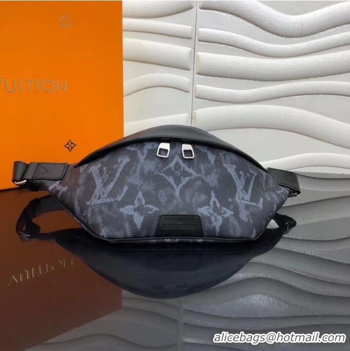 Fashion Louis Vuitton Monogram Pastel Noir DISCOVERY BUMBAG M57276 Black