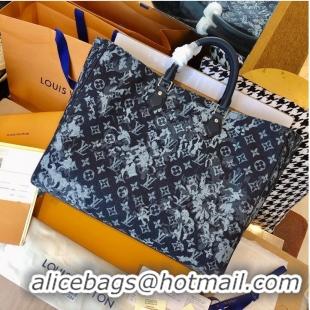 Spot Bulk Louis Vuitton Monogram Pastel Nior Grand Sac Denim Bag M57284 Black