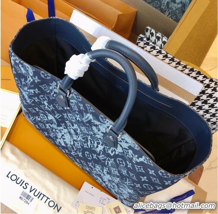 Spot Bulk Louis Vuitton Monogram Pastel Nior Grand Sac Denim Bag M57284 Black