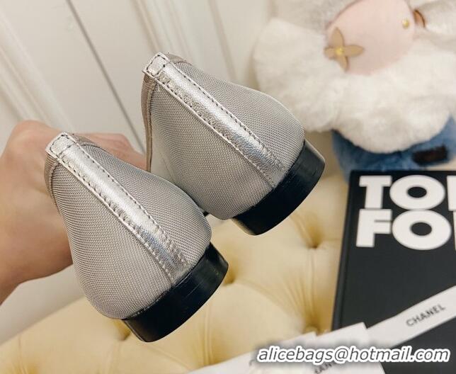 Discount Chanel Mesh Crystal Ballerinas 122308 Silver