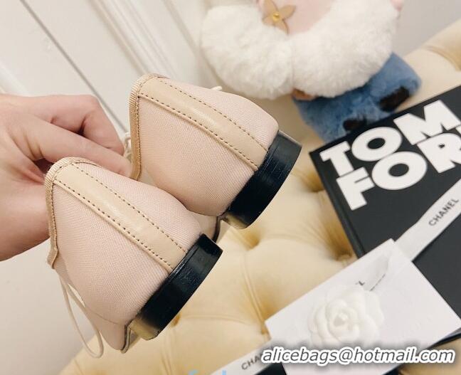 Affordable Price Chanel Mesh Crystal Lace up Flat 122313 Nude